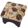 Cabin Place: $20 Off Beige Pinecones Hooked Wool Footstool