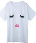 Chicuu: 25% Off Graphic Print O-Neck Short Sleeve Plus Size White T-Shirt