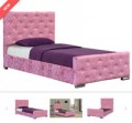 CrazyPriceBeds: 56% Off Beaumont Single Pink Crushed Velvet Diamante Studded Bed