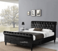 CrazyPriceBeds: 63% Off St. James Diamante Scroll Sleigh Black Crushed Velvet Bed- Double Or King