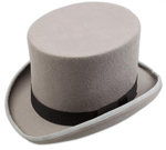 DQT: Grey 100% Wool Felt Top Hat £12.50