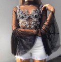 TFNC London: Victoria Beckham Similar Dress - Lace & Beads Dilhara Black Sheer Top